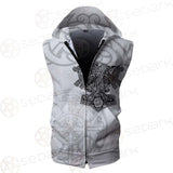 Mjolnir Pattern Viking SED-0592 Zip Sleeveless Hoodie