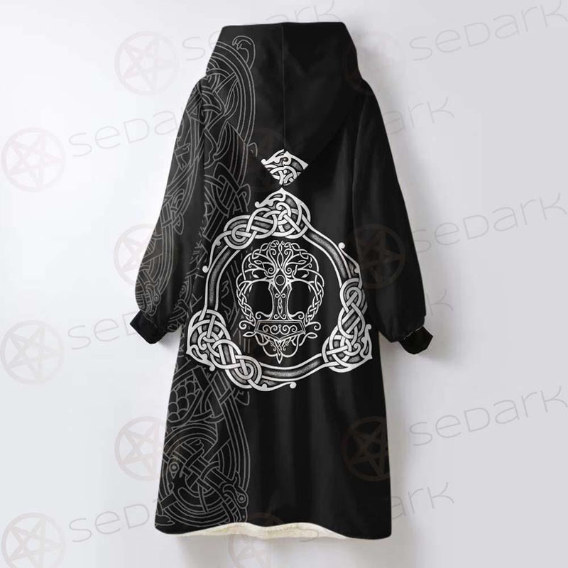 Viking Tree Pattern SED-0593 Oversized Sherpa Blanket Hoodie
