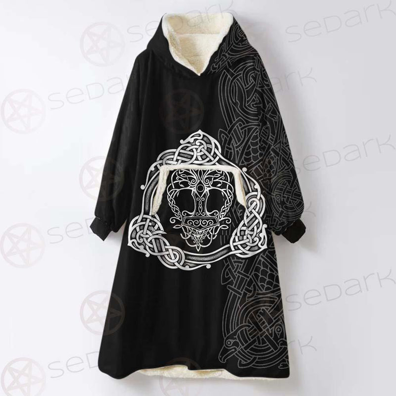 Viking Tree Pattern SED-0593 Oversized Sherpa Blanket Hoodie