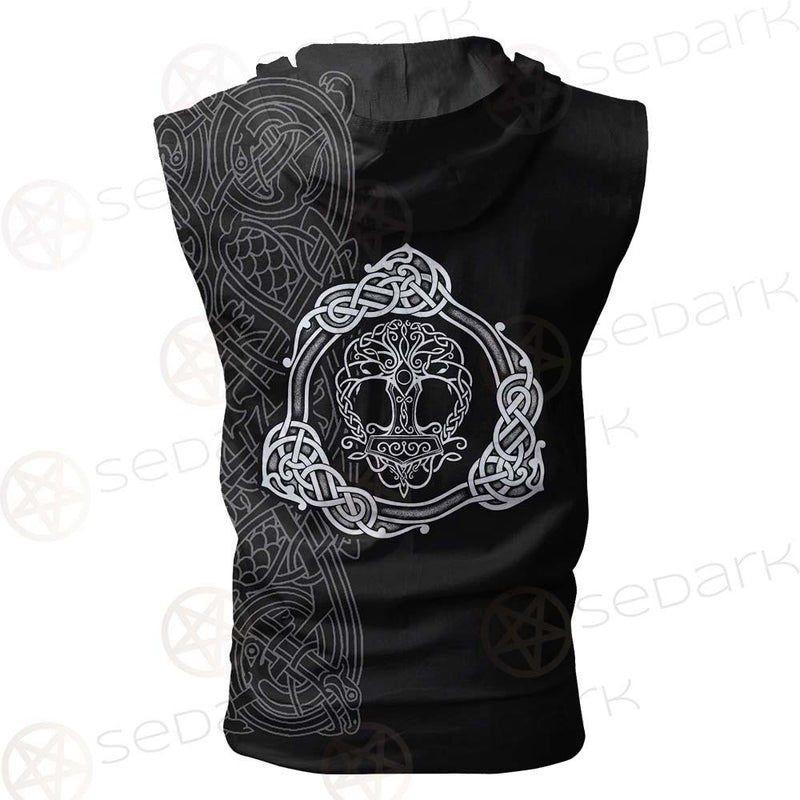 Viking Tree Pattern SED-0593 Zip Sleeveless Hoodie