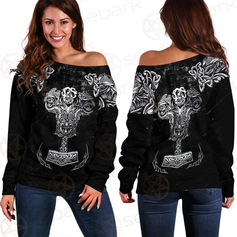Viking Thor'S Hammer SED-0594 Off Shoulder Sweaters