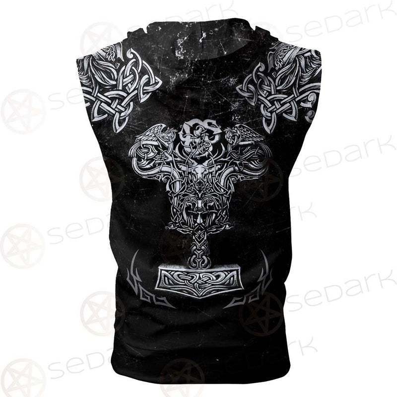 Viking Thor'S Hammer SED-0594 Zip Sleeveless Hoodie