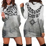 Viking Pattern Symbol SED-0595 Hoodie Dress