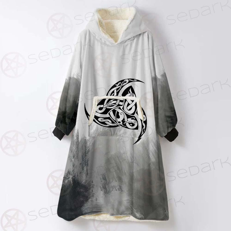 Viking Pattern Symbol SED-0595 Oversized Sherpa Blanket Hoodie