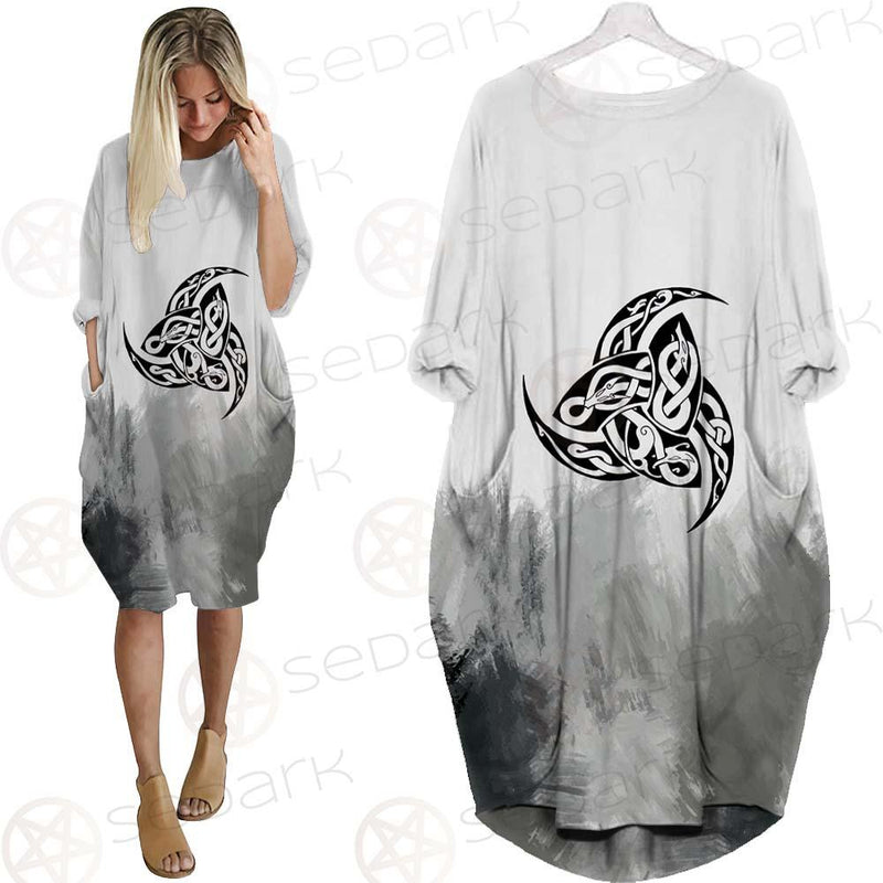 Viking Pattern Symbol SED-0595 Batwing Pocket Dress