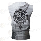 Viking Pattern Symbol SED-0595 Zip Sleeveless Hoodie