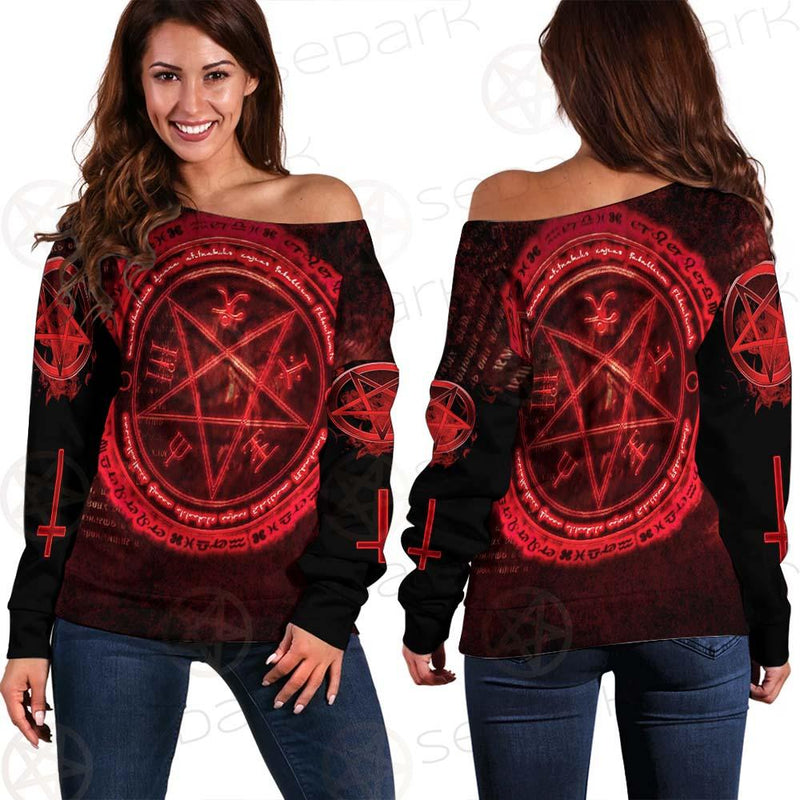 Satanic Red Art SED-0596 Off Shoulder Sweaters