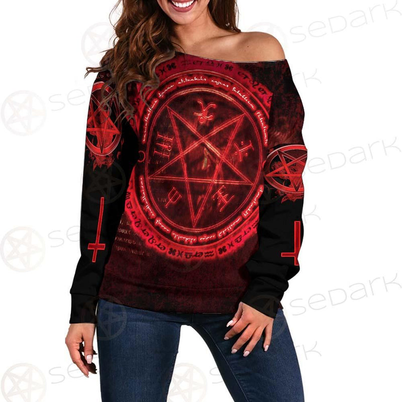 Satanic Red Art SED-0596 Off Shoulder Sweaters