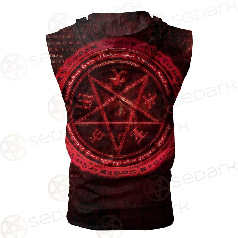Satanic Red Art SED-0596 Zip Sleeveless Hoodie
