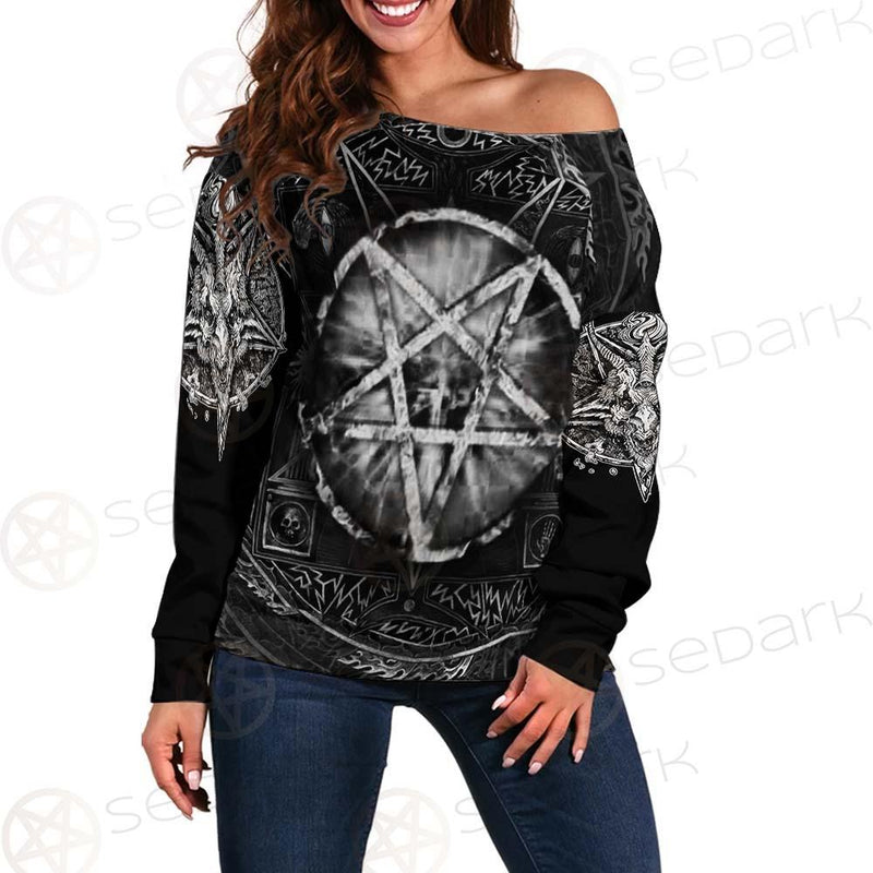 The Sigil Baphomet SED-0597 Off Shoulder Sweaters