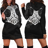 Thor Hammer Viking Pattern SED-0601 Hoodie Dress