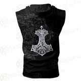 Thor Hammer Viking Pattern SED-0601 Zip Sleeveless Hoodie