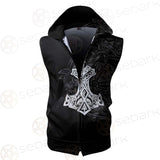 Thor Hammer Viking Pattern SED-0601 Zip Sleeveless Hoodie