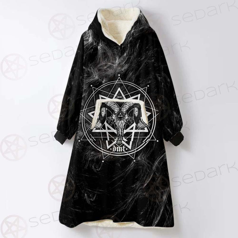 Satanic Goat Head Cross Inverted SED-0605 Oversized Sherpa Blanket Hoodie