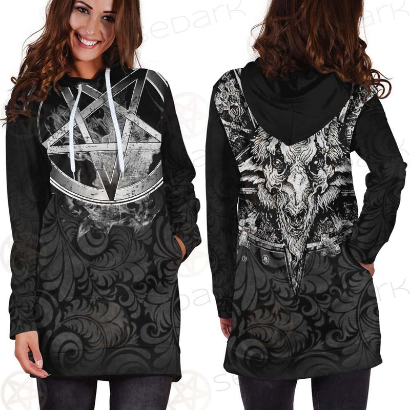 Baphoment And Satanic Symbols SED-0606 Hoodie Dress