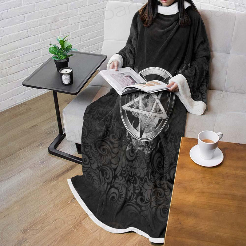 Baphoment And Satanic Symbols SED-0606 Sleeved Blanket