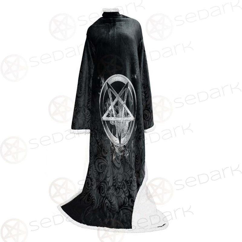 Baphoment And Satanic Symbols SED-0606 Sleeved Blanket