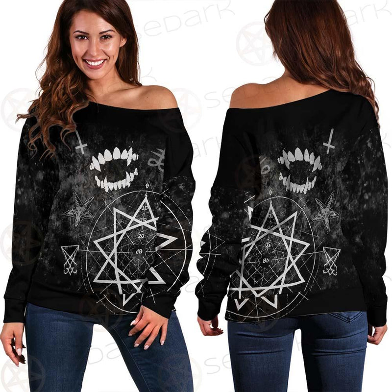 Satanic Slipknot SED-0607 Off Shoulder Sweaters