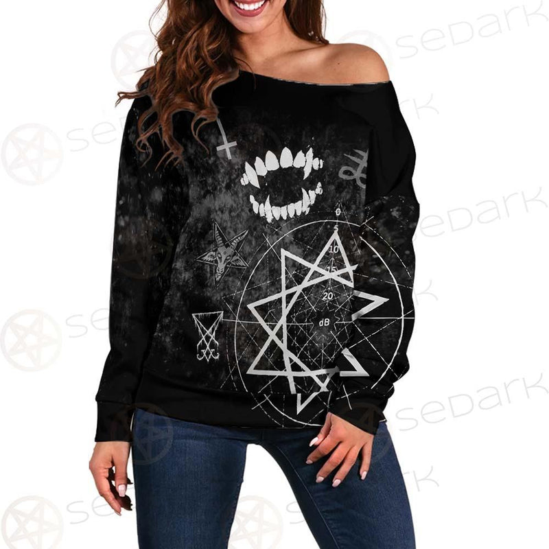 Satanic Slipknot SED-0607 Off Shoulder Sweaters