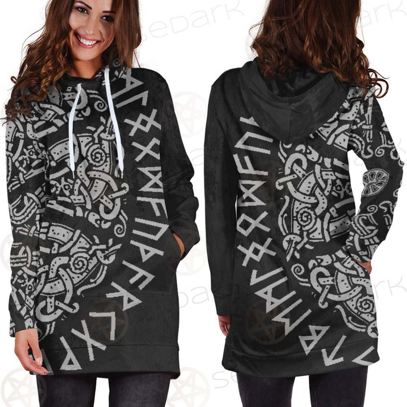 Ancient Scandinavian Ornament Viking SED-0609 Hoodie Dress