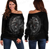 Viking Wolf Symbol SED-0613 Off Shoulder Sweaters