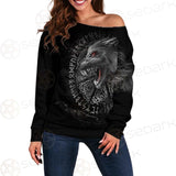 Viking Wolf Symbol SED-0613 Off Shoulder Sweaters