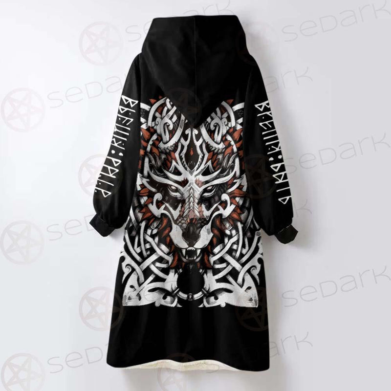 Viking Wolf SED-0621 Oversized Sherpa Blanket Hoodie