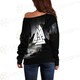 Warrior Viking Runes SED-0623 Off Shoulder Sweaters