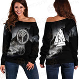 Warrior Viking Runes SED-0623 Off Shoulder Sweaters