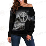 Warrior Viking Runes SED-0623 Off Shoulder Sweaters