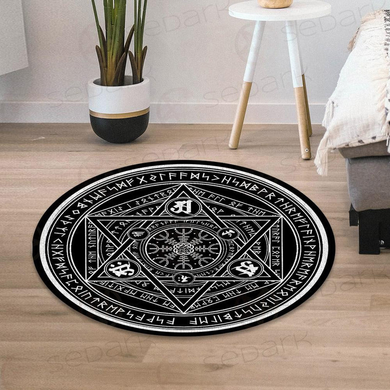 Runes Star Viking SED-0624 Round Carpet