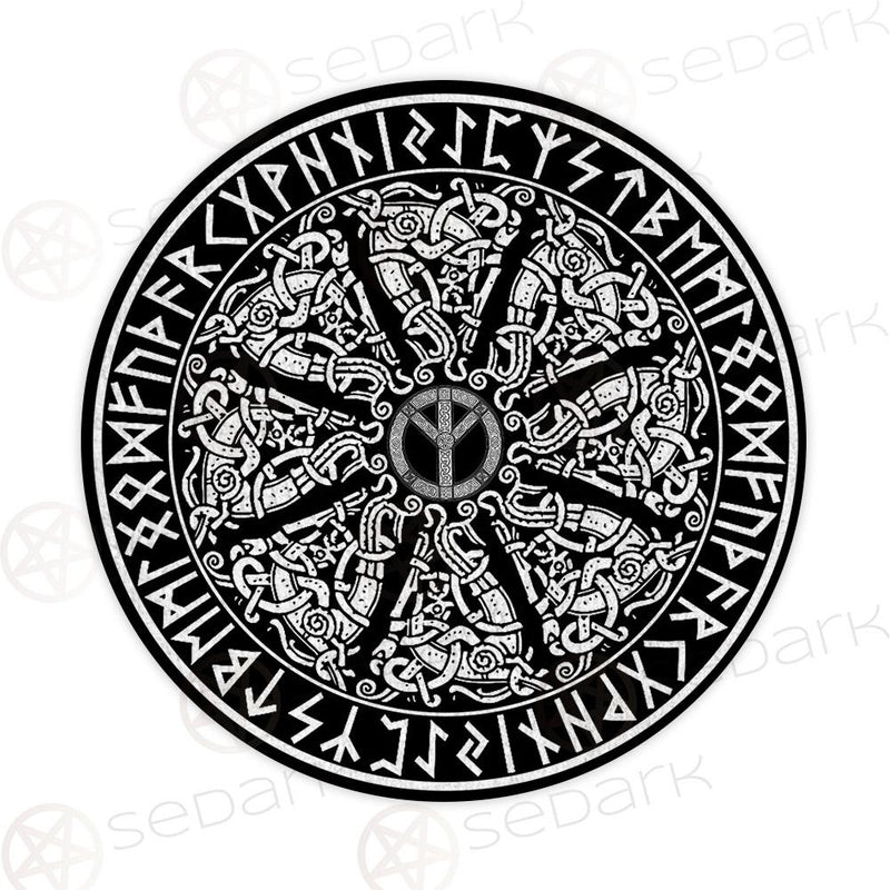 Viking Warrior Symbols SED-0625 Round Carpet