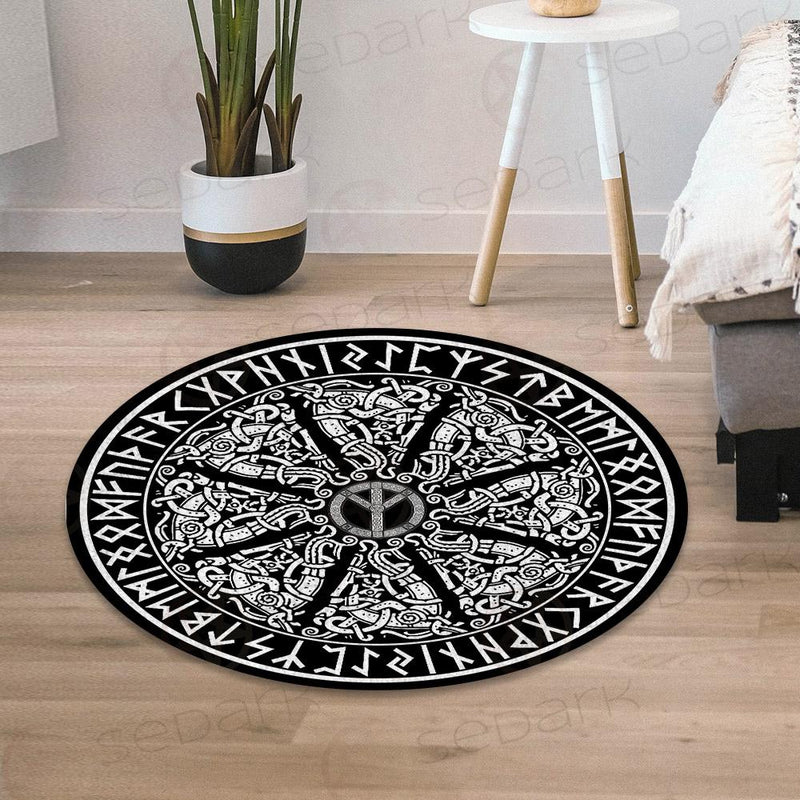 Viking Warrior Symbols SED-0625 Round Carpet