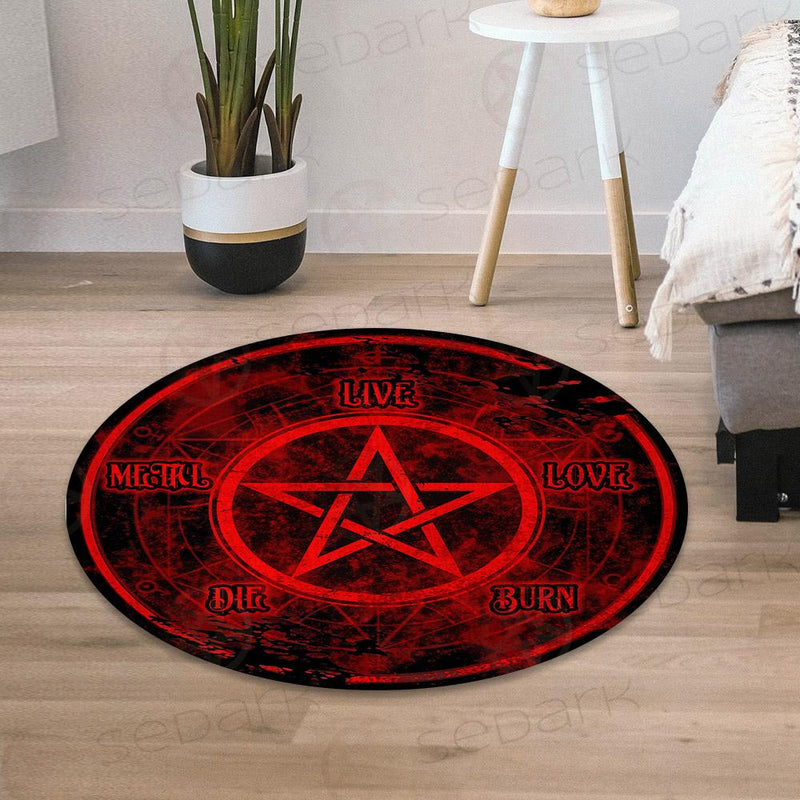 Red Pentagram SED-0627 Round Carpet