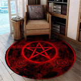 Red Pentagram SED-0627 Round Carpet
