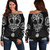 Viking Runes Strength SED-0628 Off Shoulder Sweaters