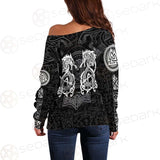 Nordic Wolf Fenrir Viking SED-0629 Off Shoulder Sweaters