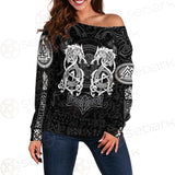 Nordic Wolf Fenrir Viking SED-0629 Off Shoulder Sweaters