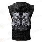 Nordic Wolf Fenrir Viking SED-0629 Zip Sleeveless Hoodie