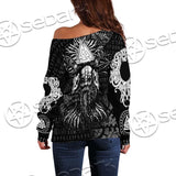 Nordic Norse Mythology Symbols SED-0631 Off Shoulder Sweaters