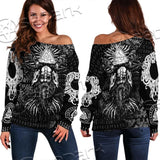 Nordic Norse Mythology Symbols SED-0631 Off Shoulder Sweaters