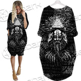 Nordic Norse Mythology Symbols SED-0631 Batwing Pocket Dress