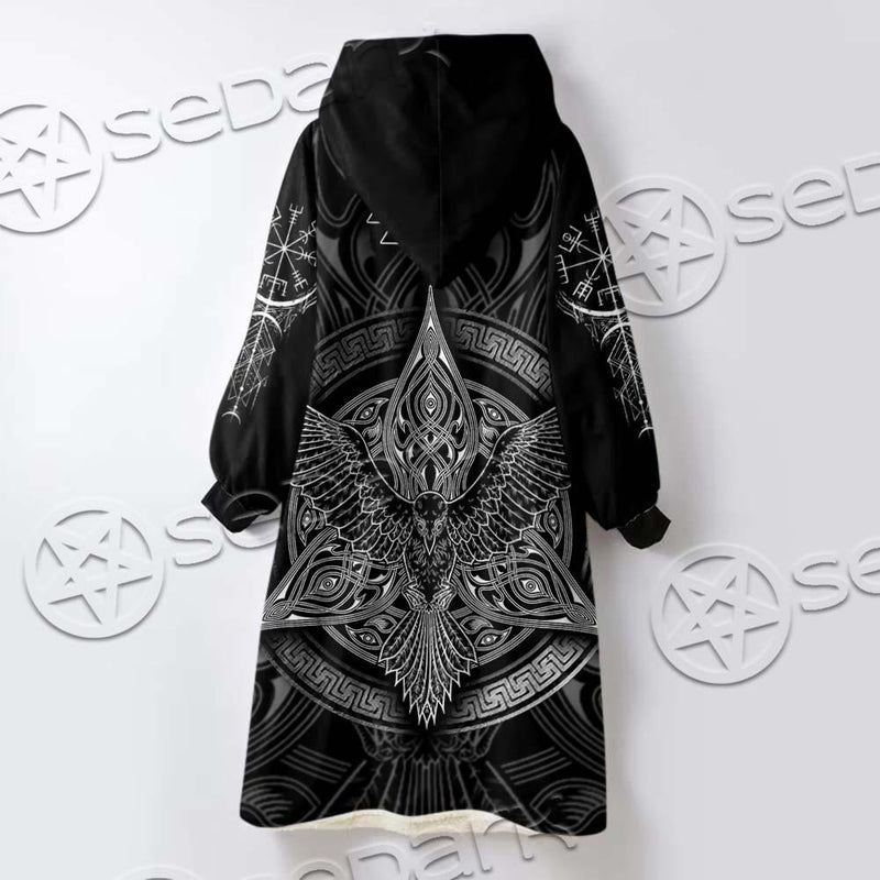 Viking Eagle Pattern SED-0633 Oversized Sherpa Blanket Hoodie