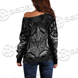 Viking Eagle Pattern SED-0633 Off Shoulder Sweaters