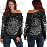 Viking Eagle Pattern SED-0633 Off Shoulder Sweaters