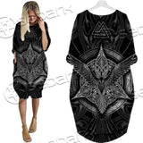 Viking Eagle Pattern SED-0633 Batwing Pocket Dress