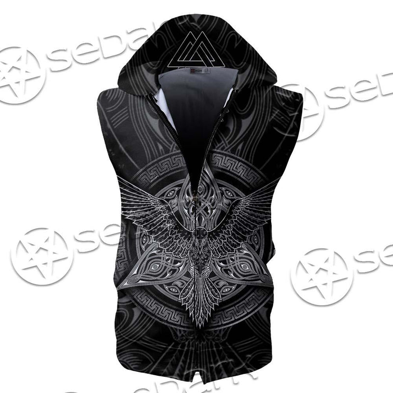 Viking Eagle Pattern SED-0633 Zip Sleeveless Hoodie