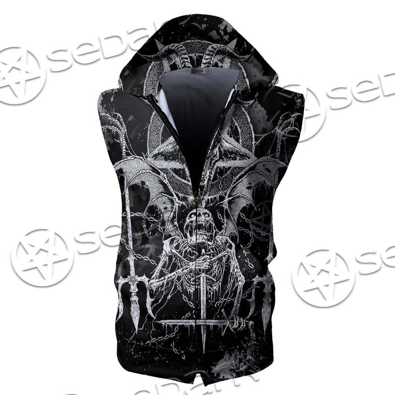 Satanic Art SED-0634 Zip Sleeveless Hoodie