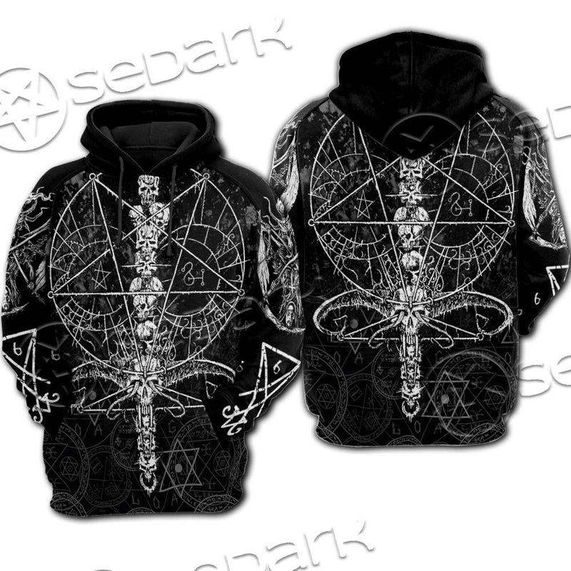 Sigil Of Baphomet And Skull SED-0635 Hoodie & Zip Hoodie Raglan