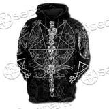 Sigil Of Baphomet And Skull SED-0635 Hoodie & Zip Hoodie Raglan